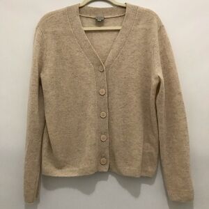Nouveaux Women's Beige Cashmere Cardigan Sweater Size M